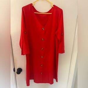 Lightweight red tunic dress